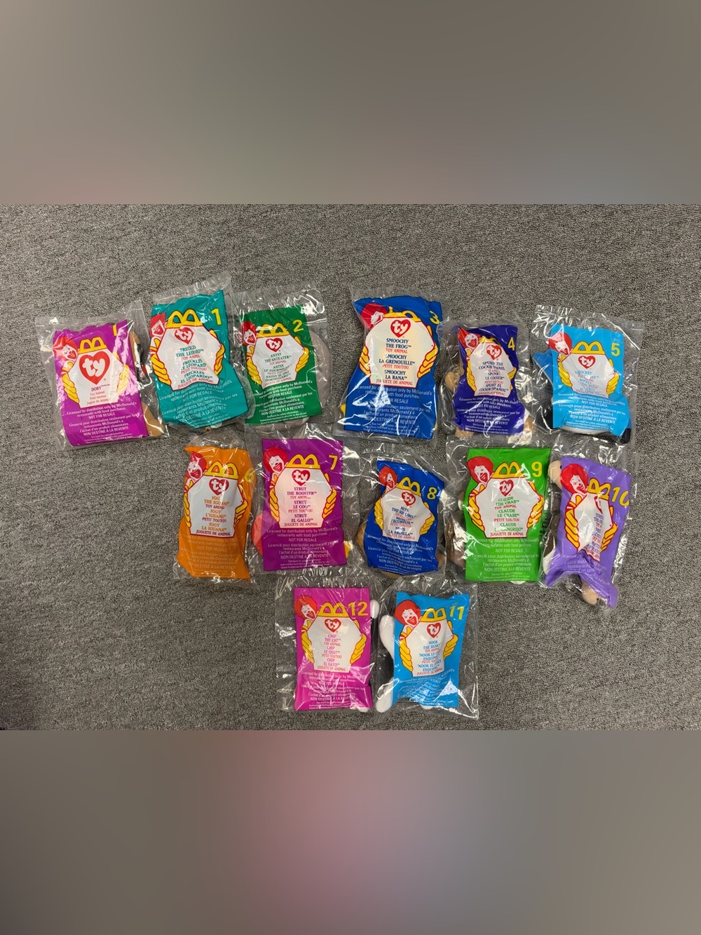 McDonald's Multicolor TY Beanie Babies Happy Meal Party Set